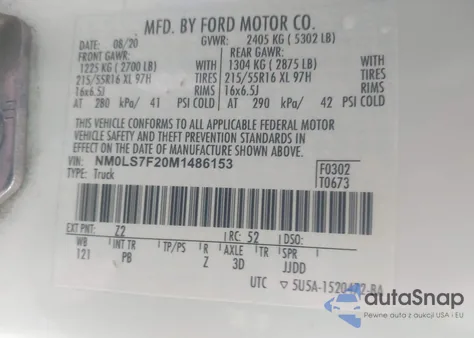2021 Ford Transit Connect Xlt from USA, damaged, VIN NM0LS7F20M1486153